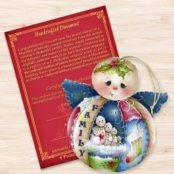 Set Of 2 Snowman "Family" Wooden Angel Christmas Ornaments 5.5" -Christmas Decoration Store 8457504 3 15510.1667549739