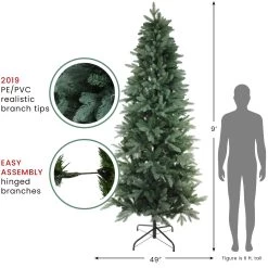 9' Slim Frasier Fir Artificial Christmas Tree, Unlit -Christmas Decoration Store 927 58679.1684883905
