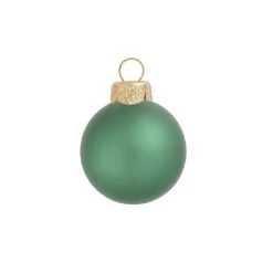 8ct Soft Green Glass Matte Finish Christmas Ball Ornaments 3.25" (80mm)