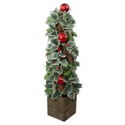 2.75' Potted Pine Cone And Berry Holly Pencil Artificial Christmas Tree - Unlit