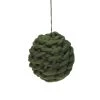 Olive Green Knit Hanging Shatterproof Christmas Ball Ornament 7" (175mm)