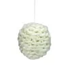 Cream White Knit Hanging Shatterproof Christmas Ball Ornament 7" (175mm)