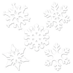 Club Pack Of 24 Winter Wonderland Themed White Mini Snowflake Cutout Decorations 4.5"