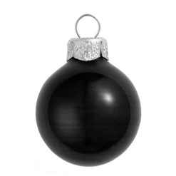 2ct Black Shiny Glass Christmas Ball Ornaments 6" (150mm)