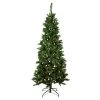 7' Pre-Lit Slim Mixed Long Needle Pine Artificial Christmas Tree - Multicolor LED Lights