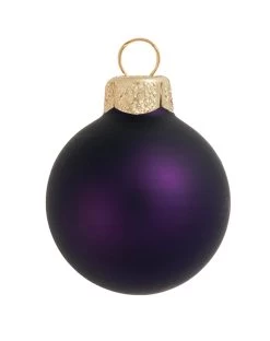 4ct Matte Purple Glass Ball Christmas Ornaments 4.75" (120mm)