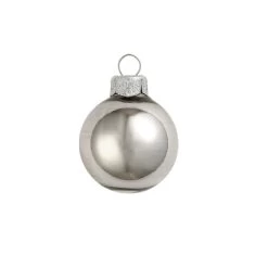 6ct Shiny Smoke Silver Glass Ball Christmas Ornaments 4" (101mm)