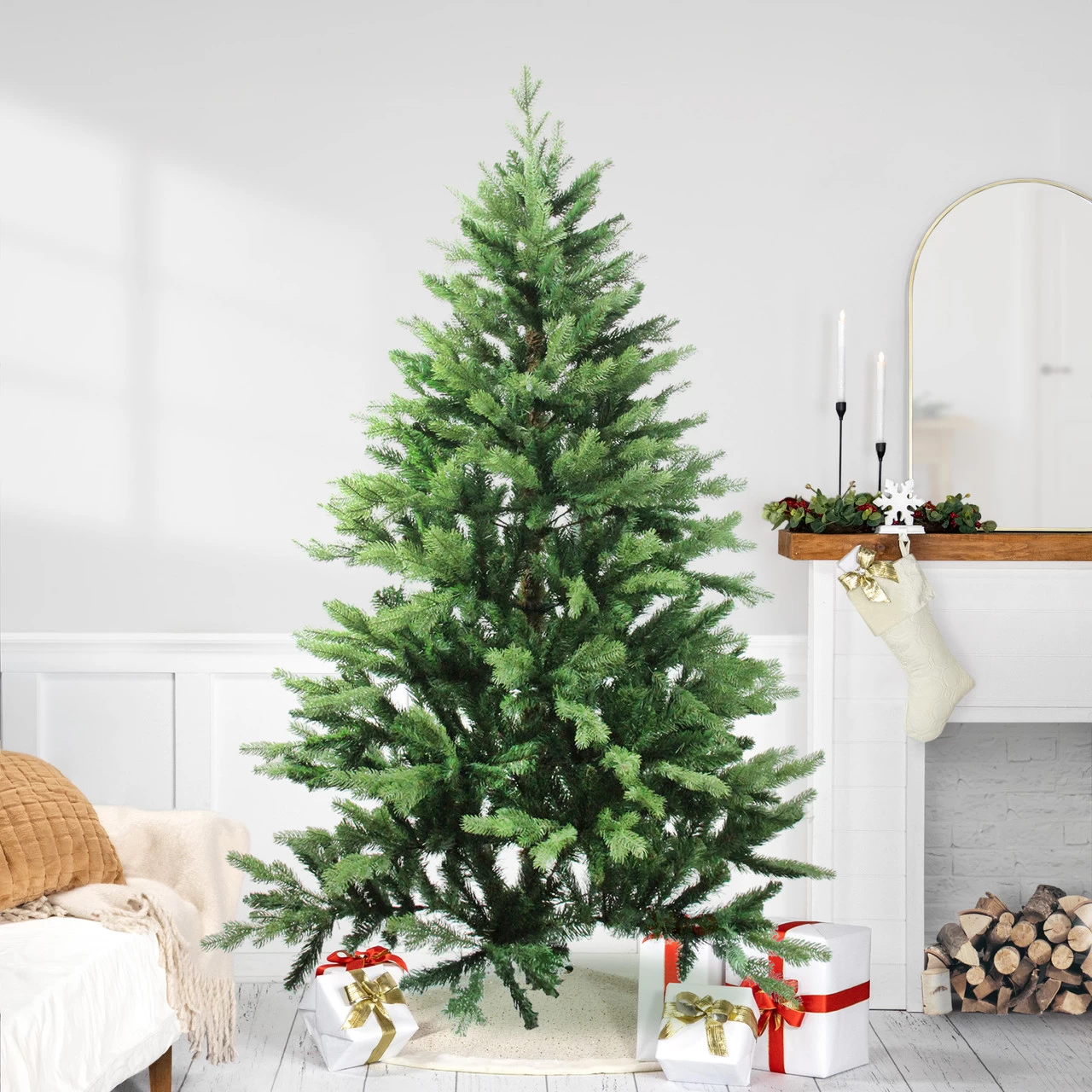 7' Mixed Eden Pine Artificial Christmas Tree - Unlit 3 7' Mixed Eden Pine Artificial Christmas Tree - Unlit