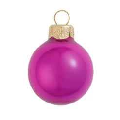 Pearl Raspberry Pink Glass Ball Christmas Ornament 7" (177mm)