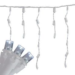 Set Of 70 Pure White LED Wide Angle Icicle Christmas Lights - 6 Ft White Wire -Christmas Decoration Store brightstar 39 721 77 2 62813.1667658035