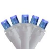 Set Of 70 Blue LED Wide Angle Icicle Christmas Lights - 6ft White Wire