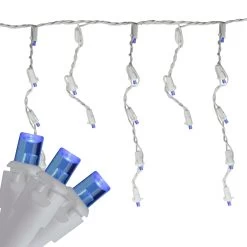 Set Of 70 Blue LED Wide Angle Icicle Christmas Lights - 6ft White Wire -Christmas Decoration Store brightstar 39 733 77 2 59834.1667535357