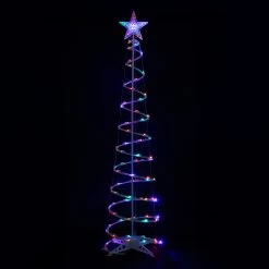 Set Of 3 LED Lighted Multi-Color Outdoor Spiral Christmas Cone Trees 3', 4', And 6' -Christmas Decoration Store brightstar masswhiteicicle plug 06313.1667531699
