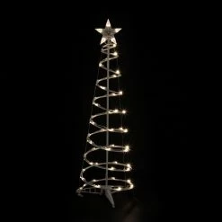 Set Of 2 LED Lighted Warm White Outdoor Spiral Christmas Cone Trees 3', 4' 9 Set Of 2 LED Lighted Warm White Outdoor Spiral Christmas Cone Trees 3', 4' -Christmas Decoration Store brightstar masswhiteicicle plug 06339.1667530326
