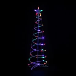 Set Of 2 LED Lighted Multi-Color Outdoor Spiral Christmas Cone Trees 3', 4' -Christmas Decoration Store brightstar masswhiteicicle plug 25015.1667530329