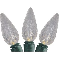 35 Warm White Faceted LED C6 Christmas Lights - 11 Ft Green Wire -Christmas Decoration Store brite star 41 622 77 2 86692.1667571910