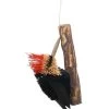5” Black And Red Whimsical Bristle Brush Handcrafted Woodpecker Hanging Ornament