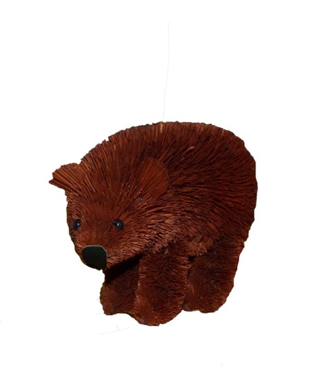 3.75” Brown Whimsical Bristle Brush Handcrafted Bear Hanging Ornament 3 3.75” Brown Whimsical Bristle Brush Handcrafted Bear Hanging Ornament