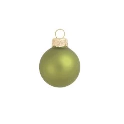 8ct Pale Olive Green Glass Matte Christmas Ball Ornaments 3.25" (80mm)