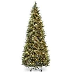 10 Ft. Carolina Pine Slim Tree With Clear Lights