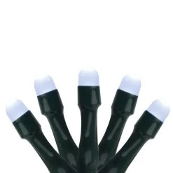 20 Battery Operated White LED Micro Rice Christmas Lights - 7.25 Ft Green Wire