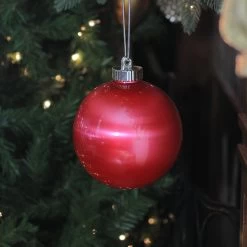 3ct Red LED Lighted Battery Operated Shatterproof Christmas Ball Ornaments 6" (150mm)