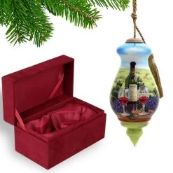 6" Vineyard Christmas Finial Shaped Glass Hanging Ornament -Christmas Decoration Store dacf 1610105 3 31654.1667620514