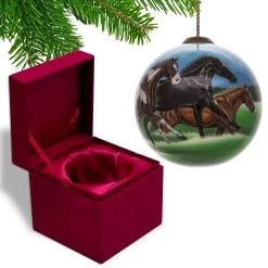 4” Black And Brown Horse Power Hand Painted Mouth Blown Glass Hanging Christmas Ornament -Christmas Decoration Store dacf 1710501 4 26221.1667620407
