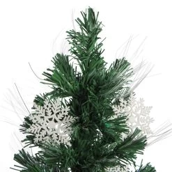 3' Pre-Lit Fiber Optic Artificial Christmas Tree With White Snowflakes - Multi-Color Lights -Christmas Decoration Store dak gd51090 2 88038.1667662794