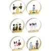 Set Of 6 Warm And Vibrant Handcrafted Assorted Figures Richard Glaesser Ornaments, 3"