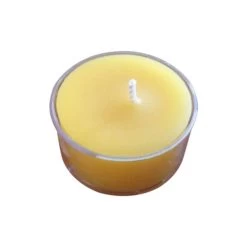 Pack Of 20 Yellow And Silver Organic Handmade Tealight Tin Cup Candles