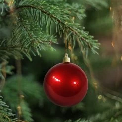 4ct Candy Red Shatterproof Christmas Ball Ornaments 4" (100mm) -Christmas Decoration Store dcki20kbx04713b 06431.1667602027