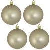 4ct Buff Gray Matte Finish Shatterproof Christmas Ball Ornaments 4" (100mm)