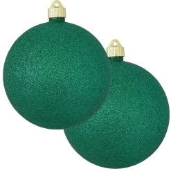 2ct Emerald Green Shatterproof Christmas Ball Ornament6" (150mm)