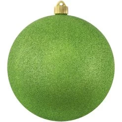 Lime Green Shatterproof Glitter Christmas Ball Ornament 8" (200mm)