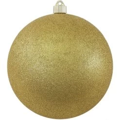 Gold Shatterproof Glitter Christmas Ball Ornament 8" (200mm)