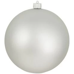 Cloud Silver Shatterproof Matte Christmas Ball Ornament 8" (200mm)