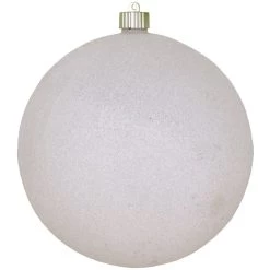 White Shatterproof Glitter Christmas Ball Ornament 8" (200mm)