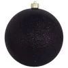Onyx Black Shatterproof Glitter Christmas Ball Ornament 8" (200mm)