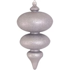 Silver Glittering Jumbo Shatterproof Finial Ornament 15" (380mm)