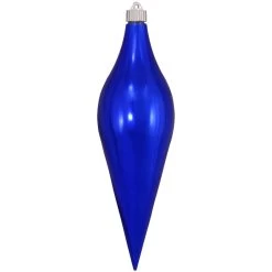 Azure Blue And Silver Shatterproof Christmas Long Drop Ornament 12.5" (320mm)
