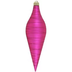 Glamour Pink Long Drop With Cabernet Tangles Shatterproof Christmas Ornament 12.5" (320mm)