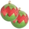 2ct Limeade And Red Chevron Shatterproof Christmas Ball Ornament 6" (150mm) -Christmas Decoration Store dcki kbx70306 2 93086.1667518798