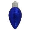 12" Navy Blue Shatterproof Glitter C9 Light Bulb Christmas Ornament