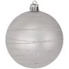 4ct Dove Gray And Silver Tangles Shatterproof Matte Christmas Ball Ornaments 3.25" (80mm)