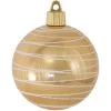 4ct Gold And White Tangles Shatterproof Shiny Christmas Ball Ornaments 3.25" (80mm)