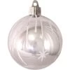 4ct Silver And White Shooting Stars Shatterproof Shiny Christmas Ball Ornaments 3.25" (80mm)