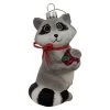 4" Gray And Black Racoon With Apple Figurine Christmas Ornament