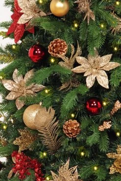 7.5' Pre-Lit Gold And Red Artificial Christmas Tree – Clear LED Lights -Christmas Decoration Store dezy2018 et hist 5520235 21380.1667536245