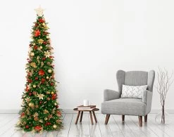 7.5' Pre-Lit Gold And Red Artificial Christmas Tree – Clear LED Lights -Christmas Decoration Store dezy2018 et hist 75 83796.1667536245